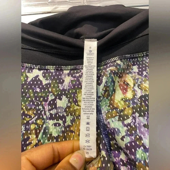 Lululemon Inspire Tights II Full-On Luxtreme (mesh) Floral Sport Sz 8 - Picture 8 of 10